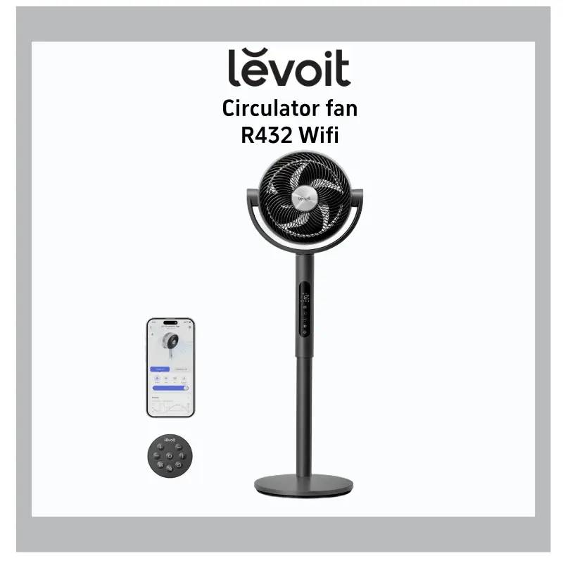 Corebreeze R432 Quiet Oscillating Fan with Remote, 9 Speeds, Whole Room Airflow